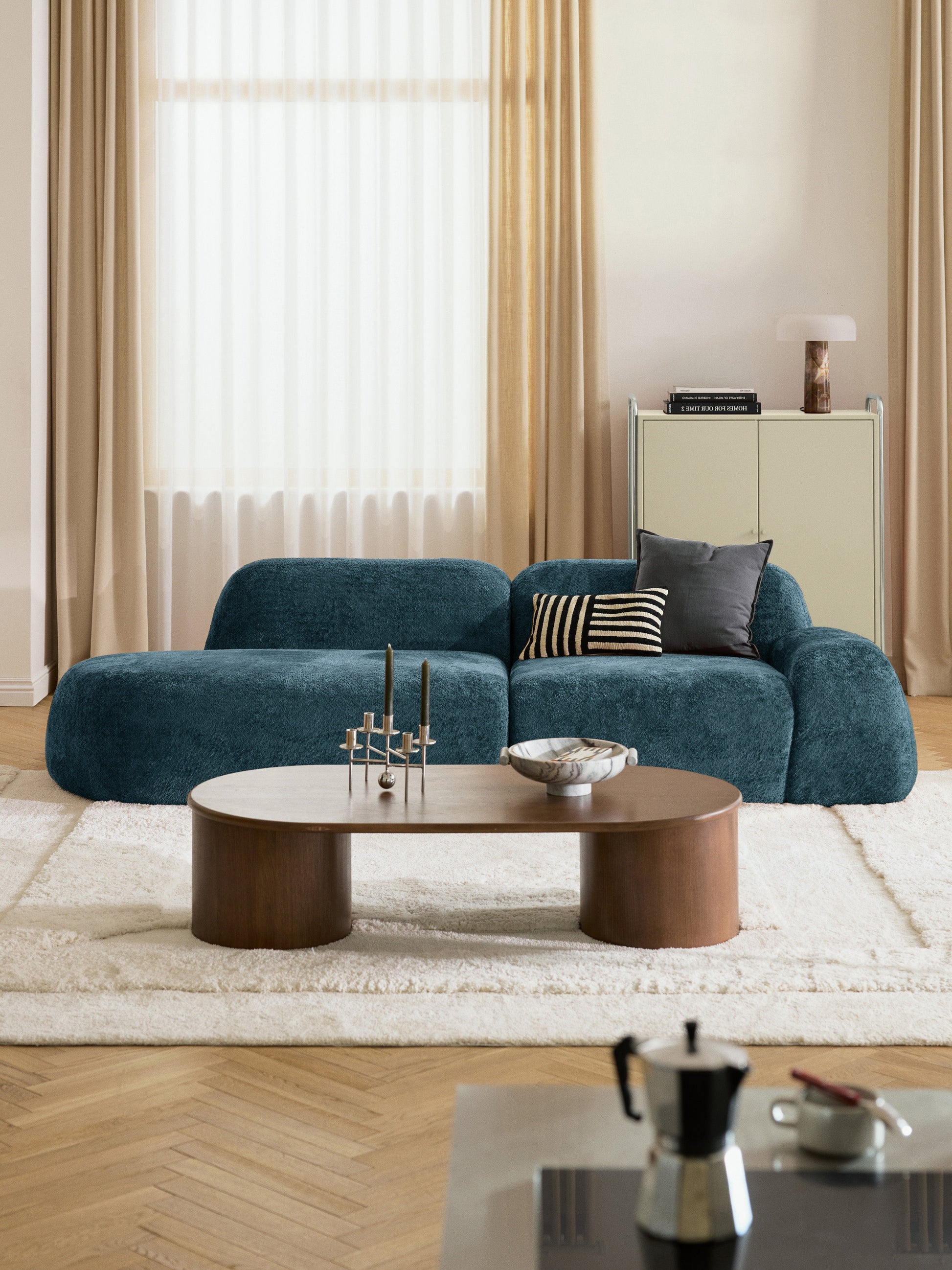 Warehamy Wolke Teddy Bouclé Modular Chaise (3-Seater)