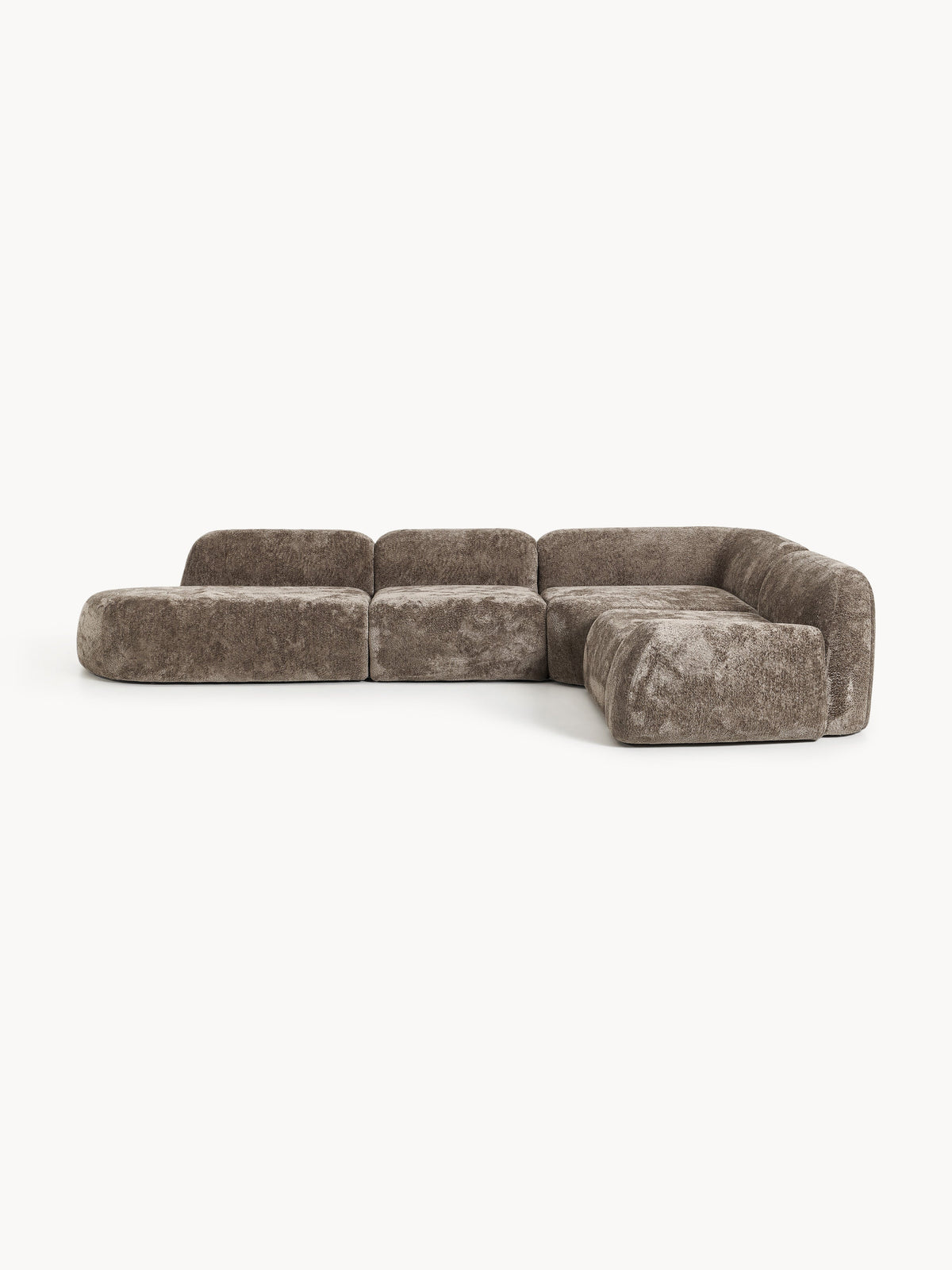 Warehamy Wolke Teddy Bouclé Modular Corner Sofa with Chaise Longue, XL