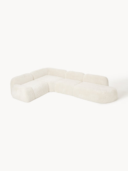 Warehamy Wolke Teddy Modular XL Corner Sofa with Chaise Longue